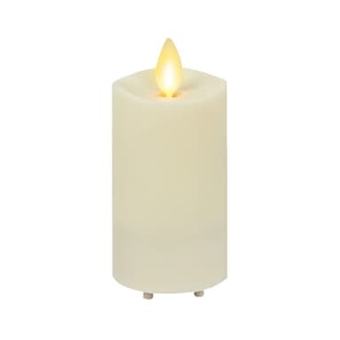 Luminara Outdoor Slim Pillar Flameless LED Candle, Ivory 2" x 4.5", Moving Flame Weather Resistant Timer Ready Battery Operated Safe Melted Edge