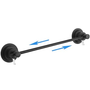 Sneatup Suction Cup Extendable 17-29" Stainless Steel Towel Bar (Matte Black)