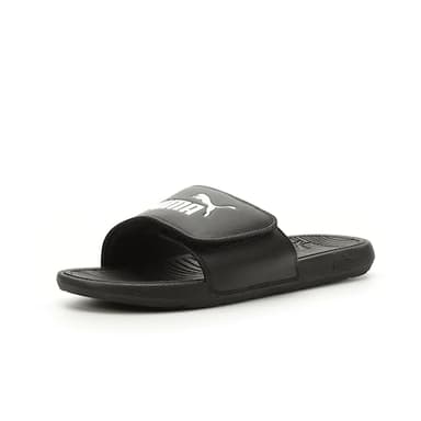 PUMA Men's COOL CAT 2.0 ALTERNATIVE CLOSURE Slide Sandals, Puma Black-Puma White, 10
