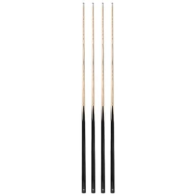 HMQQ 58" one Piece Pool cue Stick with 13mm Hight qualiy Leather tip,Best Hand Feel and Weight 20OZ biliards Stick,for bar or Family Pool Table, Black Color Set of 4
