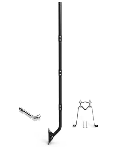 PIBIDI Adjustable Antenna Mounting Pole – Outdoor Wall or Eave Mount for TV Antenna & Weather Station, Heavy Duty Weatherproof Steel Bracket, 1-1/4" Dia Pole, 66" Arm