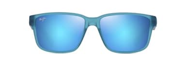 Maui Jim Men's Kuniahi AF Rectangle Sunglasses, Matte Trans Blue/Blue Hawaii Polarized, Extra Large