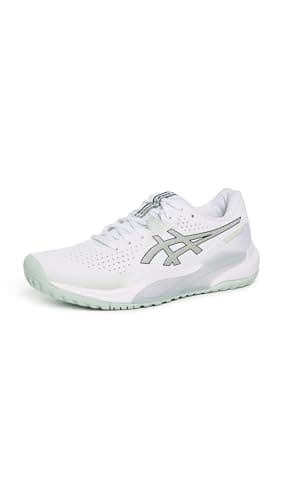 ASICS Men's Gel-Challenger 15 Tennis Shoes, 9.5, White/Lichen Rock