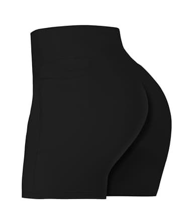 Sunzel 8" / 5" / 3" Biker Shorts for Women with Pockets, High Waisted Yoga Workout Shorts Black Large
