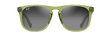 Maui Jim Men's Kupaa Square Sunglasses, Shiny Trans Grass Green/Neutral Grey Polarized, Medium