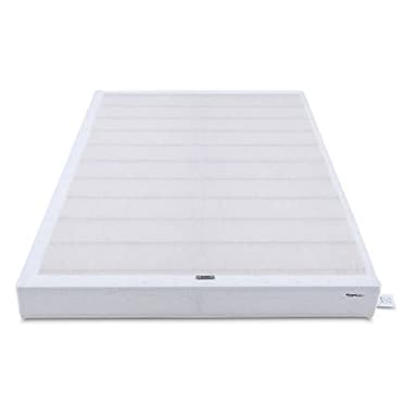 Amazon Basics Smart Box Spring Bed Base, 9-Inch Height Mattress Foundation, Tool-Free Easy Assembly, Strong Support, Queen, 79"L x 59.5"W x 9"H, White