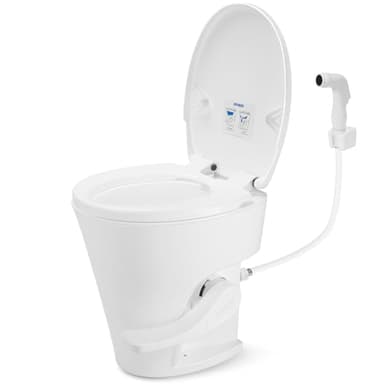 Kohree RV Toilet, 18.5” Residential Height, Soft Close Seat & Cover, Deeper Bowl & Longer Seat, Efficient Gravity Flush System, Foot Pedal Operation, Universal Fit for RV Motorhomes Campers, White