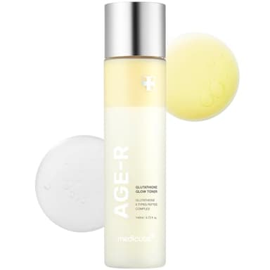 medicube Age-R Glutathione Glow Milky Toner, Low-Irritation Double Layer Toner for Glass Glow Skin with Peptide, Even Skin Tone, Radiance, Hydration, Korean Skincare