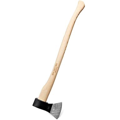Kings County Tools German-Style Italian Tree Felling Axe | 31.25" Long Gently Curved Ash Wooden Handle | Powder Coated Steel Head with 5" Striking Face