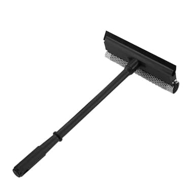 15.9" Window Squeegee for Car,2 in 1 Window Cleaner with Long Stainless Steel Handle,Sponge Car Squeegee for Gas Station, Glass,Shower,Outdoor High Window Cleaning (15.9")