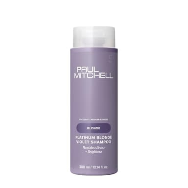 Paul Mitchell Platinum Blonde Violet Shampoo, Banishes Brass + Brightens, Ideal for Light to Medium Blonde, Silver, Gray or White Hair, 10.14 fl oz