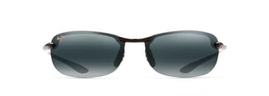 Maui Jim Men's and Women's Makaha Polarized Rimless Sunglasses, Gloss Black/Neutral Grey, Medium