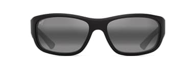 Maui Jim Men's Mauklele Rectangle Sunglasses, Matte Black/Neutral Grey Polarized, Large