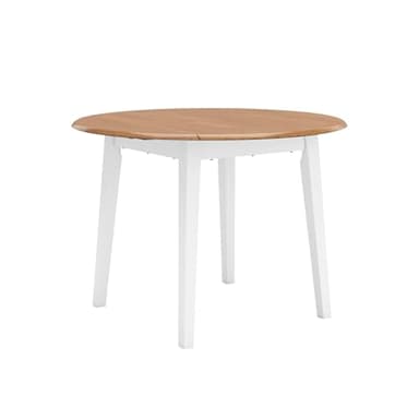 Signature Design by Ashley Gesthaven Farmhouse Dining Drop Leaf Table with 4 Legs, Light Brown & White