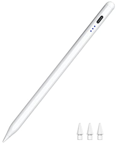 Stylus Pen for iPad 2018-2025, Fast Charging Magnetic Pencil (1st Generation) with Tilt Sensitivity & Palm Rejection for iPad Air 3/4/5/M2/M3, iPad Mini 5/6/7, iPad 6/7/8/9/10/11, iPad Pro 11/12.9"/M4