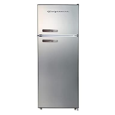 Frigidaire EFR753, 2 Door Apartment Size Refrigerator with Freezer, Retro Chrome Handle, 7.5 cu ft, Platinum Series, Stainless steel, 7.5