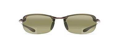 Maui Jim Men's and Women's Makaha Polarized Rimless Sunglasses, Trans Smoke Grey/Maui HT™, Medium, +2.5