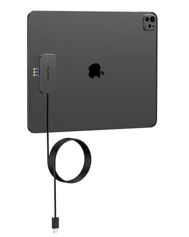KU XIU Magnetic Wireless Charger for iPad Pro 12.9 (3rd/4th/5th/6th) & iPad Air 13 (M2/M3) ONLY, 18W Fast Charging Smart Connector Charger, Wireless Charging Pad with 6.56ft USB-C Cable (Adapter Not)