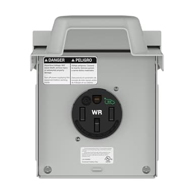 LIDER 50 Amp EV/RV Power Outlet Box, NEMA 14-50R Receptacle, 2.40" Diameter, Lockable Weatherproof Heavy-Duty for Outdoor, UL-Listed Both Receptacle & Metal Enclosure Box