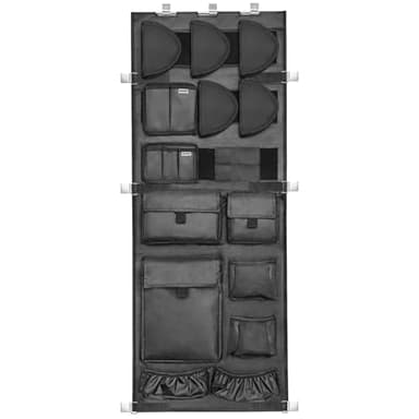 INKUITEN Gun Safe Door Organizer,Gun Safe Door Panel Organizer, Gun Safe Accessories Storage with Removable Pistol Holders Mag Pouch,Adjustable Width Fit Door Panel from 18.5 to 23 inches (Black)