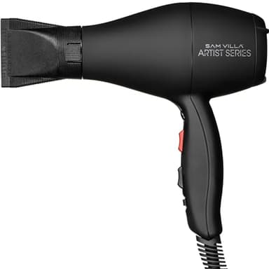 Sam Villa Artist Series Lightweight & Quiet Ionic Professional Hair Dryer With Variable Speed & Temperature, Black