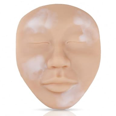 3D Realistic Face with Vitiligo Spots Permanent Makeup Tattoo Silicone Practice Board For vitiligo camouflage training (1PC Light Brown)