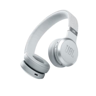 JBL Live 460NC - Wireless On-Ear Noise Cancelling Headphones with Long Battery Life and Voice Assistant Control - White (Renewed)