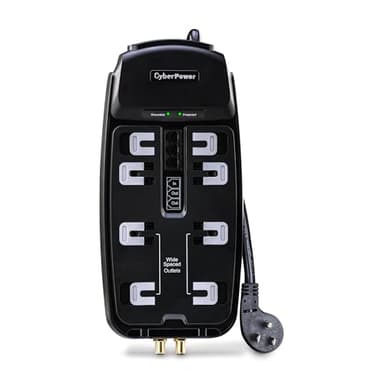 CyberPower CSHT808TC Home Theater Surge Protector, 2850J/125V, 8 Outlets, 8ft Power Cord