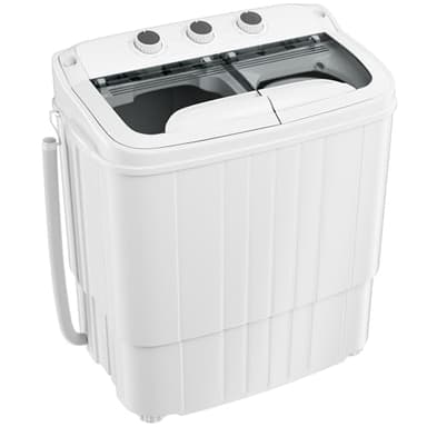 Pataku Portable Washing Machine, 17.6 Lbs Compact Mini Washer and Dryer Combo,Twin Tub Laundry Washer with Spin Cycle, Soaking Function Ideal for Apartment, Dorms, RVs Camping, Grey