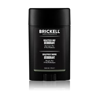 Brickell Men's Products Natural Deodorant For Men, Natural and Organic, Aluminum, Alcohol, and Baking Soda Free, 2.65 Ounce, Eucalyptus & Mint
