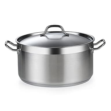 Cooks Standard Dutch Oven Casserole with Lid, 9 Quart Professional Stainless Steel Stockpots, Silver
