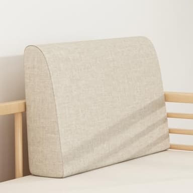 M Mute Touch Couch Back Cushions Pillows, Wedge Pillow for Couch & Bed, Back Lumbar Support Pillow, High-Density Foam Backrest Cushion with Linen Cover for Back Pain Relief