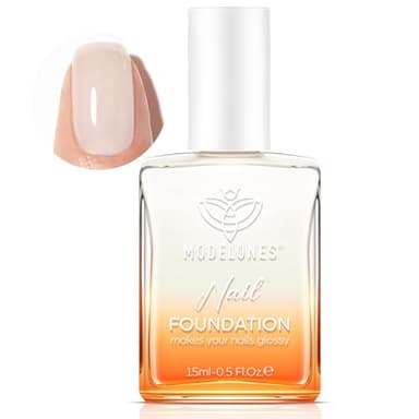 modelones Nail Strengthener, Milky White Nail Polish Nail Repair for Damaged Nails Hardener Air Dry Nail Growth Polish Natural Nail Concealer Foundation Gifts for Women 15ml