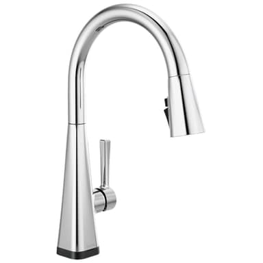 Delta Lenta Touchless Kitchen Faucet with Touch Technology, Chrome Kitchen Sink Faucet with Pull Down Sprayer, Single Hole, Chrome 19802TLZ-DST
