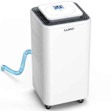 LUKO 2000 Sq. Ft Dehumidifiers for Large Room and Basements, 30 Pints Dehumidifier with Drain Hose, Auto or Manual Drainage, 0.528 Gallon Water Tank, Auto Defrost, Dry Clothes Function, 24H Timer