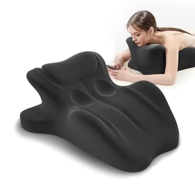 HOMEPAC Ergonomic Memory Foam Wedge Pillow, 27° Angled Support for Neck and Waist, Multi-Position Support Pillow (Black)