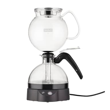 Bodum 34oz ePebo Electric Vacuum Coffee Maker, BPA-Free Tritan Plastic Jug, High-Heat Borosilicate Glass Funnel w/Temperature Control