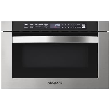 GASLAND 24 Inch Microwave Drawer 1.2 Cu.ft, 1000W Built-In Under Counter Microwave, Fits 12” Pizza & Large Dinner Plates, One-Touch Auto Open, 11 Power Levels, Quiet Operation, Stainless Steel