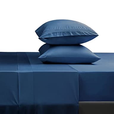 SONORO KATE Bed Sheet Set Super Soft Microfiber 1800 Thread Count Luxury Egyptian Sheets 16-Inch Deep Pocket Wrinkle and Hypoallergenic-4 Piece(Queen, Navy Blue)