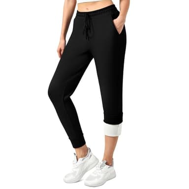 Stanpetix Fleece Lined Joggers for Women - Womens Winter Warm Sweatpants with Pockets High Waisted (Black,M)