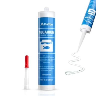 DaToo Aquarium Silicone Sealant Clear Type (10.14 Fl Oz) Strong Waterproof Fish Tank Silicone Sealant Safe for Fish Solvent Free 1 Pack