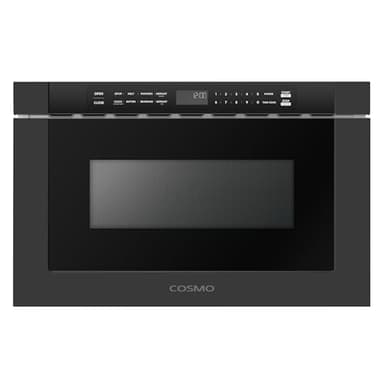 COSMO COS-12MWDBK-NH 24 in. Haven Collection 1.2 cu. ft. Built-in Microwave Drawer, 1000W, Touch Controls, Defrosting Rack in Matte Black