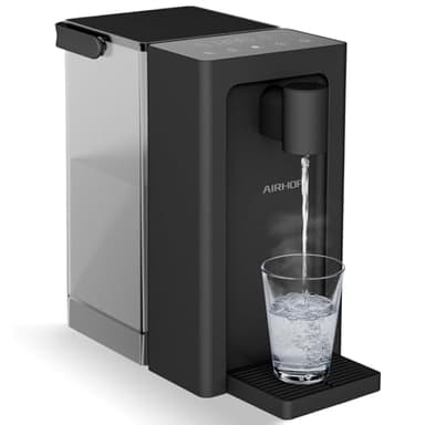 AIRHOP Instant Hot Water Dispenser, Quick Heating Countertop Water Dispenser with Child Locks, Adjustable 5 Temp 3 Water Volume Dispense, 100OZ 3L Removable Tank, Ideal for Home Office Kitchen, Black