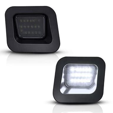 Asgohme LED License Plate Lights Bright White Smoke Lens Tag Lamp Assembly Replacement Compatible with 2003-2018 Dodge RAM 1500 2500 3500 Pickup Truck, Pack of 2