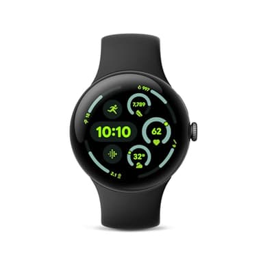 Google Pixel Watch 3 (45mm) 2024 Model - Android Smartwatch, Heart Rate Tracking, Fitbit Advanced Running, Fitness Insights, 24-Hour Battery - Matte Black Aluminum Case - Obsidian Band - Wi-Fi