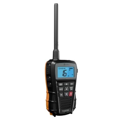 Cobra BlueBound 150 VHF Handheld Marine Radio - Black - 3-Watt, Floating, Long Range, NOAA Weather Alerts, International Functionality, IPX7 Waterproof, USB-C, Submersible, LCD Screen, Belt Clip