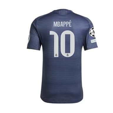 Mbappé Madrid Player Version Away Jersey #10 Blue 25-26 Men - UCL Patches (US, Alpha, Medium, Regular, Regular, Blue)