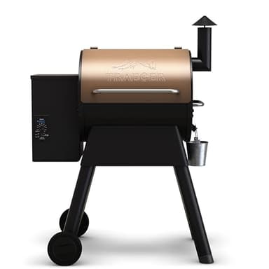 Traeger Grills Pro 22 Wood Pellet Grill & Smoker, Electric Pellet Smoker Grill Combo, 6-in-1 BBQ Versatility, 572 sq. in. Grilling Capacity, Meat Probe, 450 Degree Max Temperature, 18LB Hopper, Bronze