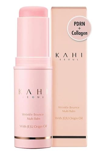 KAHI Wrinkle Bounce Multi Balm Stick | PDRN Collagen Wrinkle Stick | Korean Skin Care |All-in-One Hydrating Lip Balm Eye Cream Neck Cream Make Up Base & Face Mist Moisture Balm