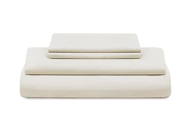 Organic Cotton Queen Sheets Set - 100% GOTS Certified Organic Cotton, Chemical-Free, 400 Thread Count, Deep Pocket, Soft Sateen Weave, Hypoallergenic, All-Season, Breathable Sheet Set (Queen - Ivory)